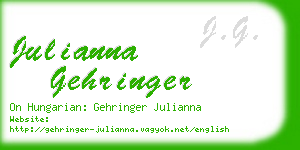 julianna gehringer business card